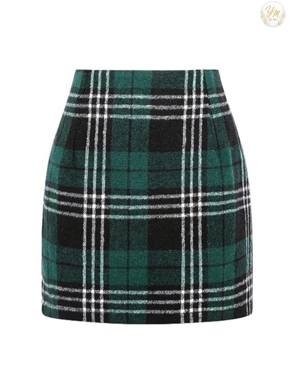 Wool Blend Plaid High Waisted Bodycon Pencil Mini Skirt